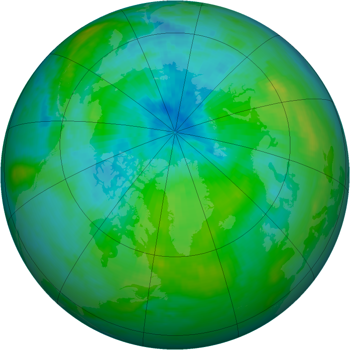 Arctic ozone map for 30 August 1983